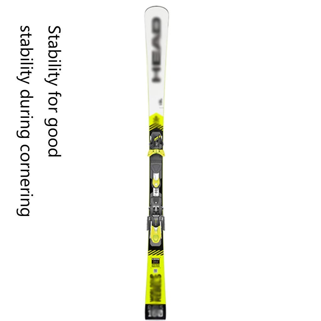 MU Ski Traîneaux long neige Conseil ski Veneer adulte double Conseil d'équipement de ski All-Around hommes et femmes d'équipement de ski avec support,Jaune,160cm / 62,9 pouces