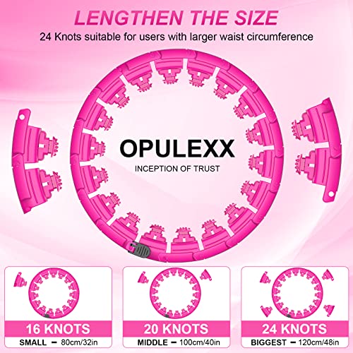 image for OPULEXX Smart Weighted Fit Hoop for Adults Weight Loss, 24 Sections De