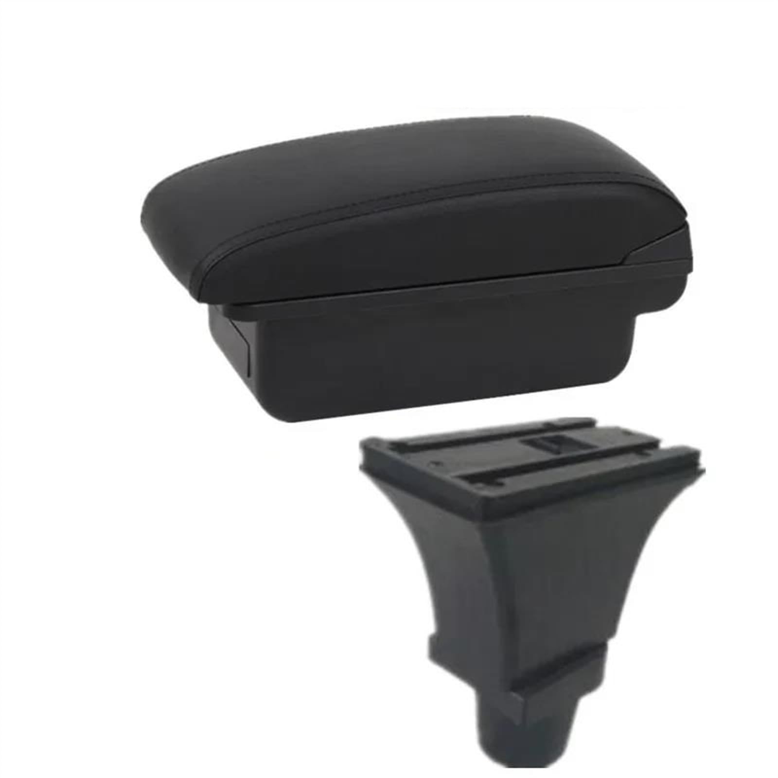 Box Bracciolo Con Supporto Multifunzionale Cuscino In PU Accessori Modifica Interni Auto Per Fiat 500 Per CRONOS Consolle centrale(A1 black line No USB)