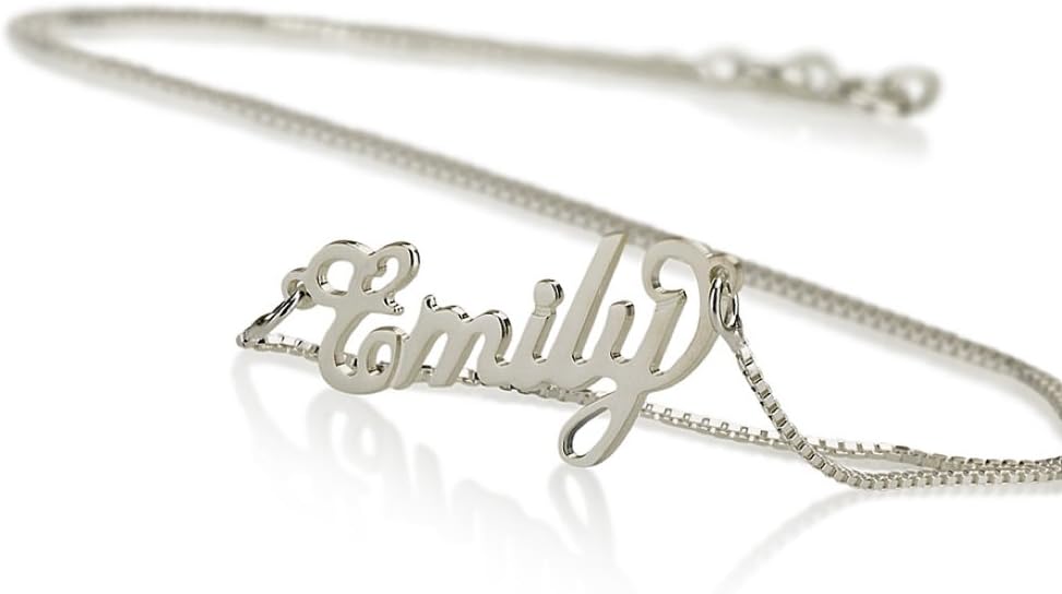 Personalized Name Necklace -925 Sterling Silver- Custom made with any name