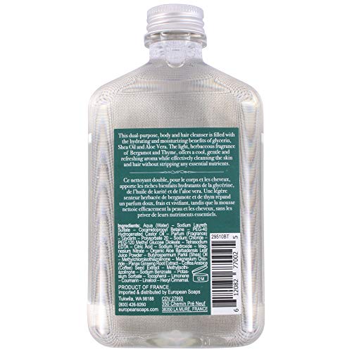 Image of Pre de Provence Bergamot & Thyme Men's Fragrance Collection, Hair & Body Wash, 250 ML