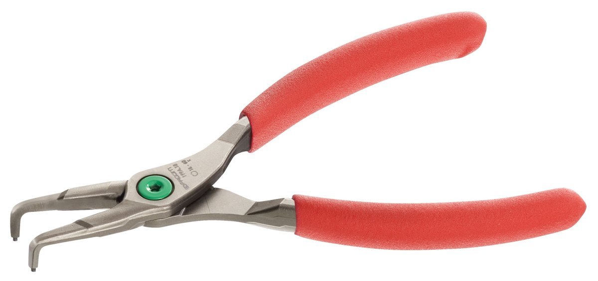 FACOM 199A.13 Series 199A 90 Degree Angled Nose Inside Circlips Plier, 1.3 mm Size, Red and Silver