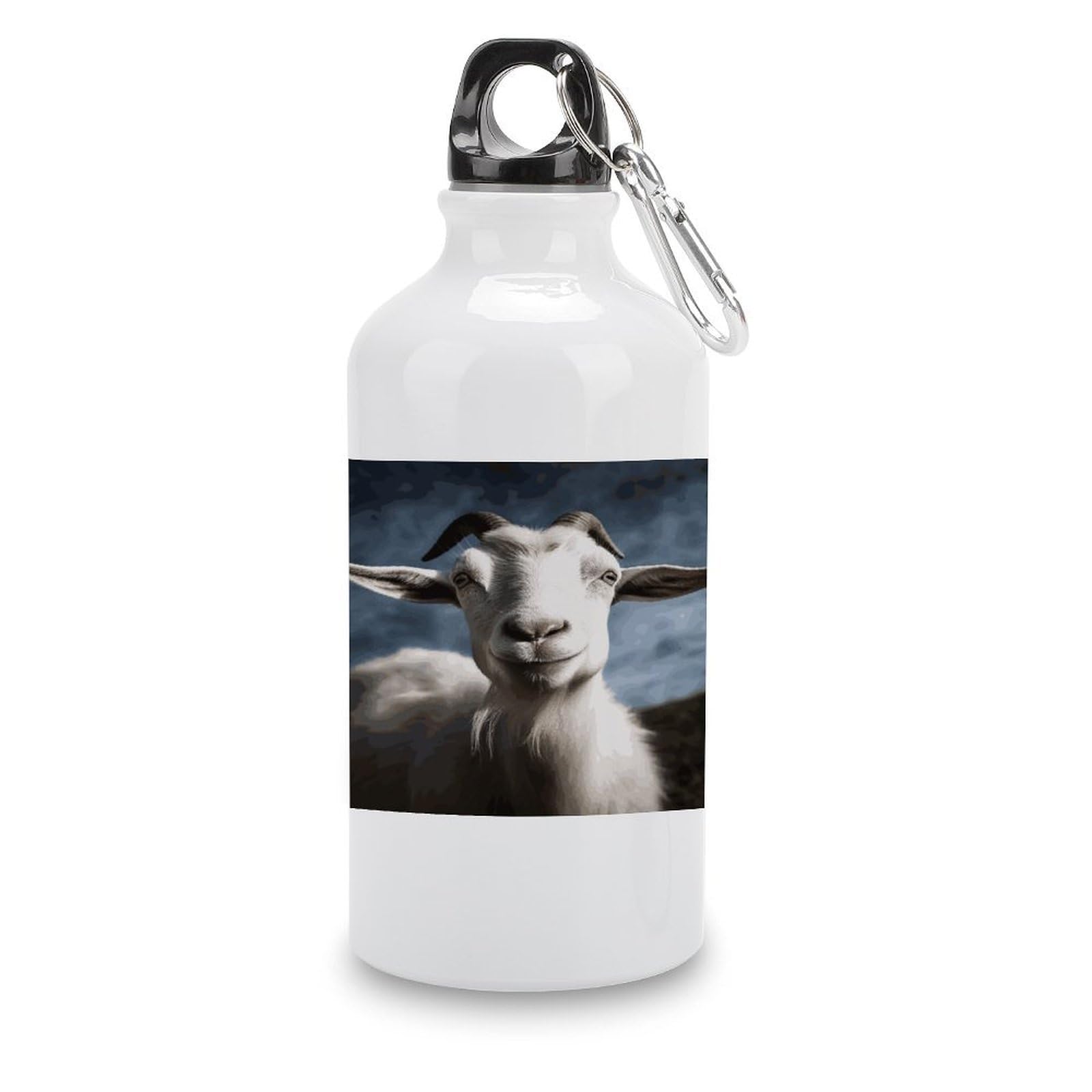 MUSM Goat Water Bottles Sublimation Aluminium Water Bottle with Lid&Hook Lightweight Leak Proof Travel Bottles Reusable Sports Water Bottle Hydration Flask for Outdoor