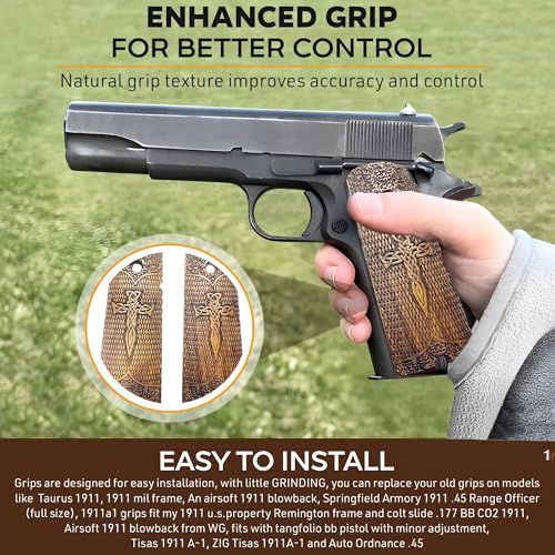 Réplique Pistolet M1911 de la Seconde Guerre Mondiale avec poignée bois - 5