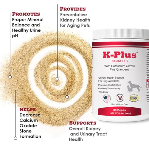 Image of K-Plus Potassium Citrate + Cranberry Granules for Dogs & Cats - Vet-Approved UTI & Bladder Health Support - Helps Maintain Urinary Balance & Kidney Function - Easy-to-Use Granules - 60 Doses