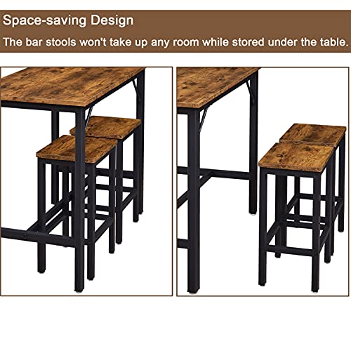 SUPERJARE-Bar-Table-Set-with-2-Bar-Stools-Pub-Dining-Height-Table-Set-3-Pieces-Kitchen-Counter-Set-Vintage-Industrial-Furniture-for-Living-Room-Rustic-Brown