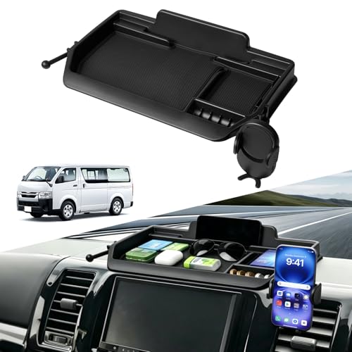 Auto Spec �g���^ �n�C�G�[�X 200�n �W���{�f�B �ɓK�� �_�b�V���{�[�h�g���C HIACE 2004�N-���s �ԓ����[�{�b�N�X �g�уz���_�[ 3D�g���C �X�}�z�z���_�[�t�� 360�x��] �������� �Ԏ��p�݌v ����~�߃��o�[�}�b�g�t�� ���� 