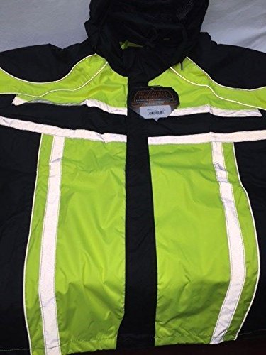 Milwaukee Men's Riding Motorcycle 100% Nylon Rain Suit Gear Black/Green W/(Xl Regular) #TOP3