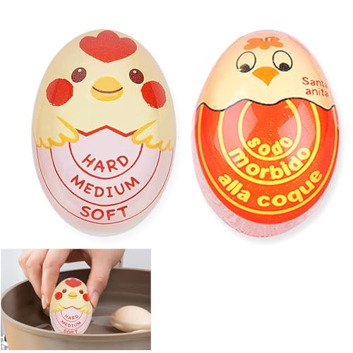 Temporizador de Huevo, 2 Piezas Temporizador Huevos Cocidos, Egg Timer, para Blandos, Adecuado para el Hogar, la Escuela