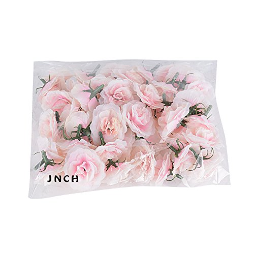 50 pz Teste di Rose Fiori Artificiali Seta Rosa