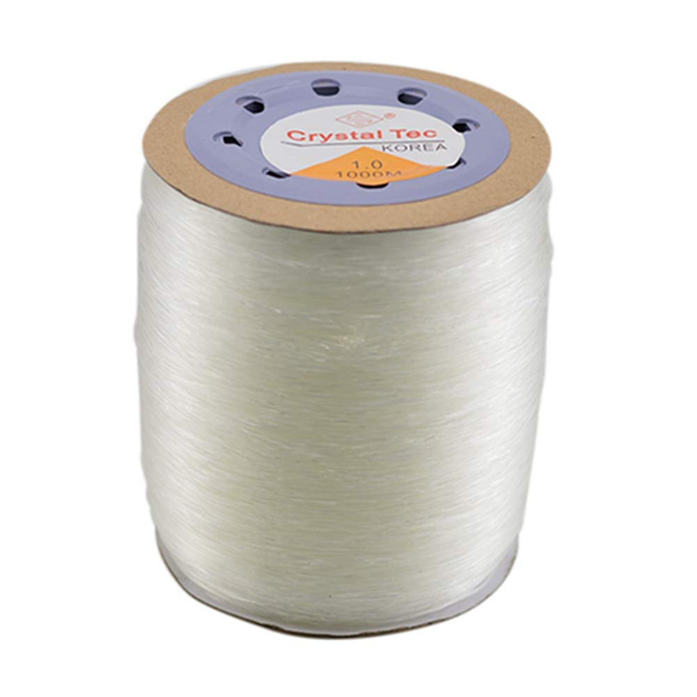 Fil de nylon élastique transparent - 400 m - Idéal pour les bracelets DIY, les bijoux, les perles, les perles - 1,5 mm