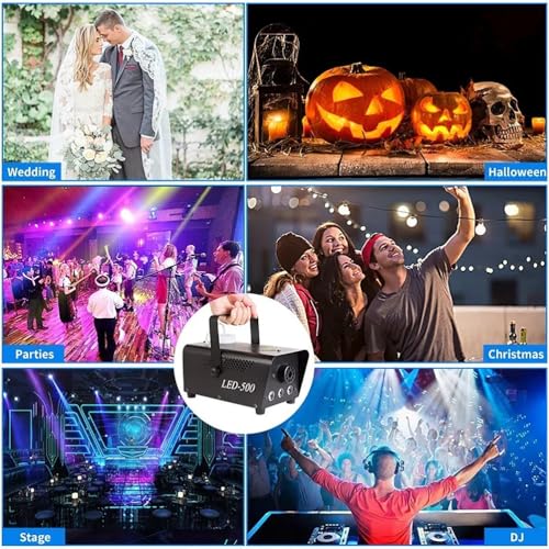 Máquina de Humo Automática con 13 luces LED coloridas, Control Remoto Inalámbrico para Halloween, Navidad, Bodas, Fiesta, Uso Interior, 18led miniatura 7