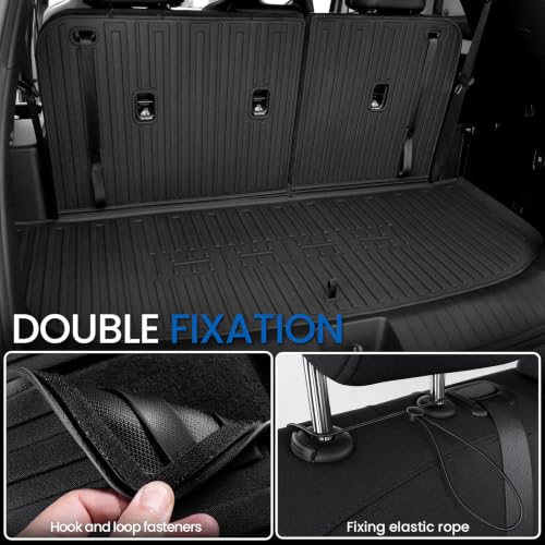 Image of Cargo Liner Backrest Mats for 2027 Kia Telluride 7&8 Seats Gas Only, All Weather TPE Cargo Trunk Mat Seat Back Protectors Accessories