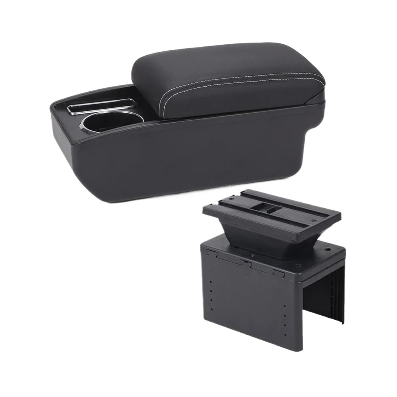 Umdjju C3 Black White Nousb Universal Car Armrest Model Box Accessorie Auto Storage Modification Interior Retrofit Parts Dedicated Car Centre Console Armrest Box(C3 Black White Nousb)