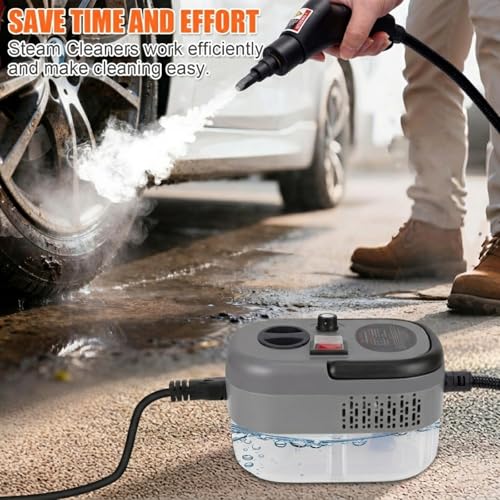 Image of Foandbevi 2500W Handheld Steam Cleaner for Home & Car, Steamer for Cleaning | High-Pressure Cleaning: Portable Power for Tile, Dirt, Grout, Grease, Car Detailing Care, 6-Level Adjustable and 10s Heat-Up
