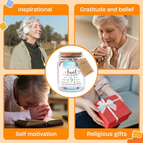 Image of NewEleven Gifts For Aunt - Aunt Birthday Gift From Niece, Newphew, Kids - Auntie Gift Ideas, Christian Gifts For Aunts - Bible Verse Jar