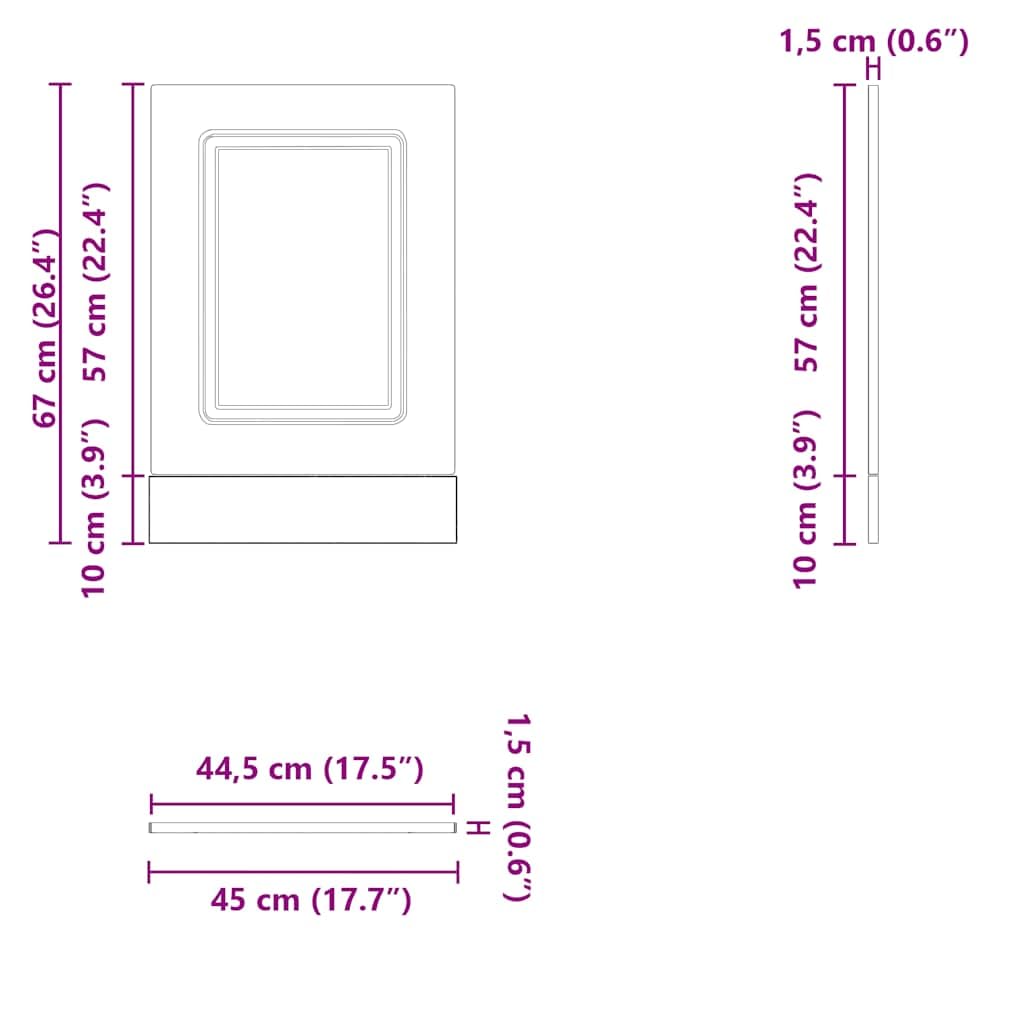 Tomostar Façade de Porte Lave Vaisselle, Panneau de Lave-Vaisselle Accessoire pour Lave-Vaisselle Cuisine Kalmar Blanc Brillant 45x1,5x67 cm