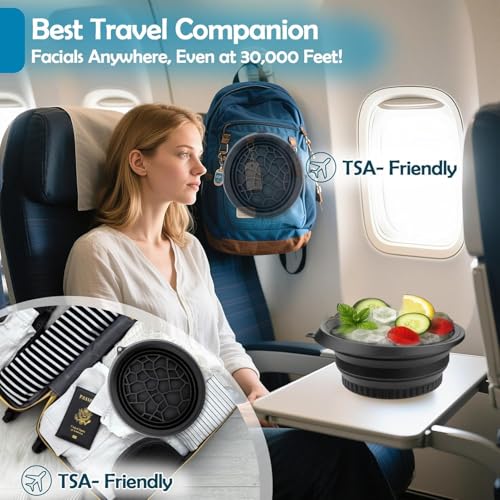 Image of Silicone Face Bowl for Ice with Built-In Icetray, Collapsible Face Tub for Ice Bath, Facial Ice Plunge Bowl, Ice Water Facials at Home