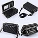 Harryshell Compatible with iPhone 17 Case Wallet Multi Zipper Detachable Removable Cover Purse with RFID Blocking Card Slots Holder Mirror Crossbody Strap (Compatible with Magsafe - Black)
