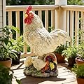 Teaeeno Real Rooster Yard Decor, Chicken Yard Decorations Outdoor,Garden Rooster Decor for Outside,Lawn Statues Decorative Ornaments for Home Patio Backyard Landscape, Ornament for Women/Gardening