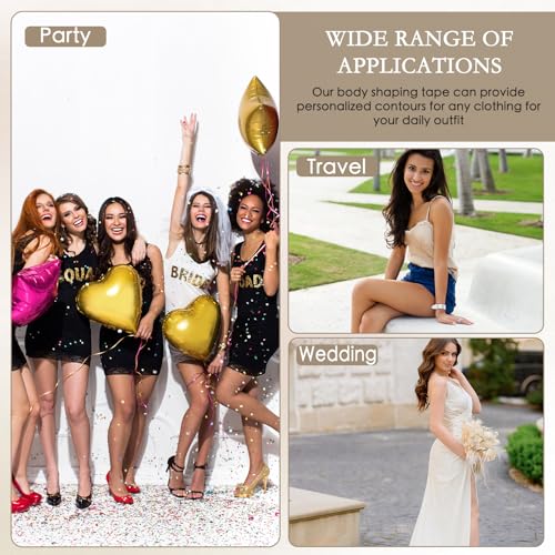Image of 50 Pcs Thigh Lift Tape Pre Cut Belly Tape Back Fat Tape Kinesiology Lift Body Tape Elastic Skin Tape for Leg Stoma Backless Dresses Wedding Pregnancy