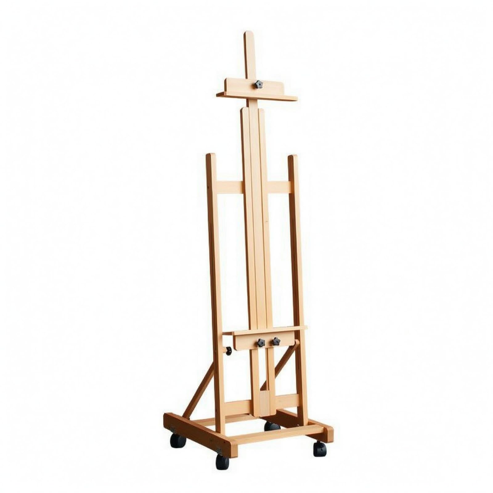 Chevalet Réglable En Hauteur à Roulettes Chevalet Mobile Inclinable Matériel D'art pour Exposition, Couleur Bois D Origine, Petit