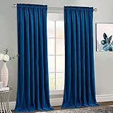 nicetown blue velvet curtains for living room soft and elegant heavy matt solid window curtains for bedroom office hall 2 pieces 96 inches long 