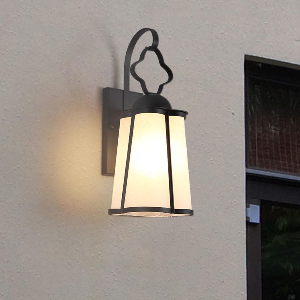 XANAYXWJ Lampada da Parete retrò Impermeabile Corpo Leggero in Ferro battuto per Esterni in Metallo E27 Magazzino Industriale Balcone Patio Porta Sconce Lanterna Apparecchio di Illuminazione per