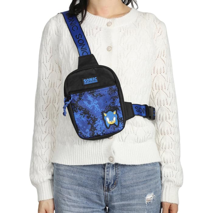Bioworld Sonic The Hedgehog Sac à bandoulière pour garçon Bleu, bleu, Taille unique