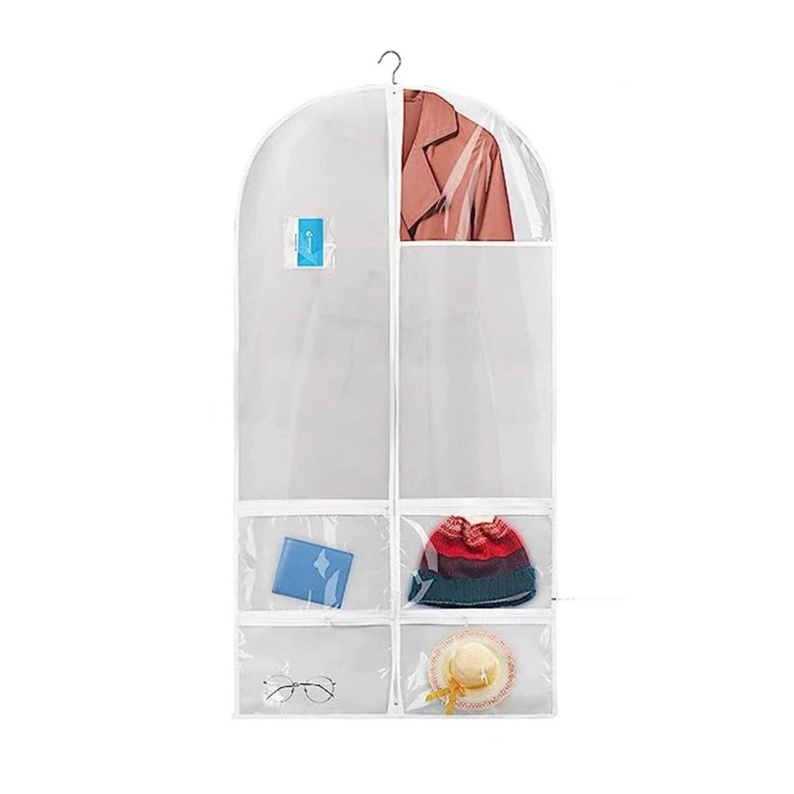 clothes dust bag Dance Costume Garment Bag With Clear Zipper Pockets For Suits Dress Cover Suit Bags For Travel Hanging Clothes Closet Storage for home(60x100CM)
