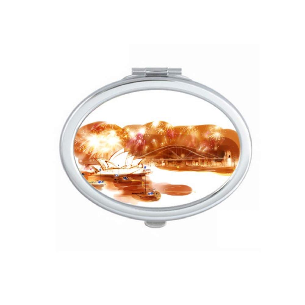 Australia Sydney Opera House and Bridge Mirror Portable Fold Hand Makeup Double Side Glasses