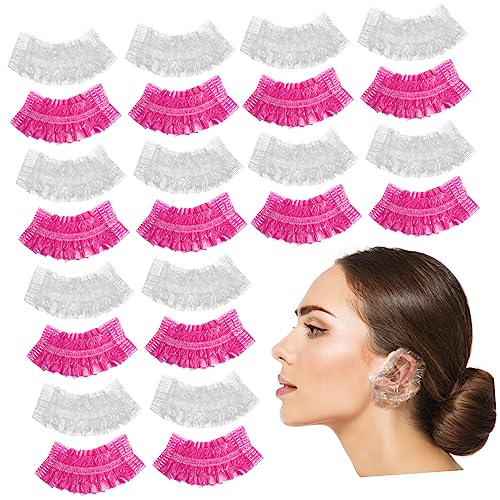 BESTYASH 200 Piezas Oreja De Ducha Guardia Orejeras Para Teñir El Cabello Protector De Oídos Para La Ducha Cubierta Protector De Tinte Para El Cabello Espuma Pe De Plástico