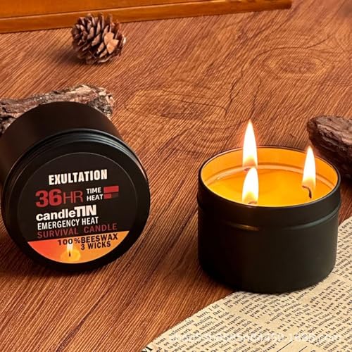 2 Stück 3 Wick Kerze 6,3 X 5 Cm Stromausfall Kerzen Notfallkerzen Lange Brenndauer Brennzeit 36 Stunden Windfeste Rauchfreie Skerzen Für Camping Wandern Black-out – Bild 4