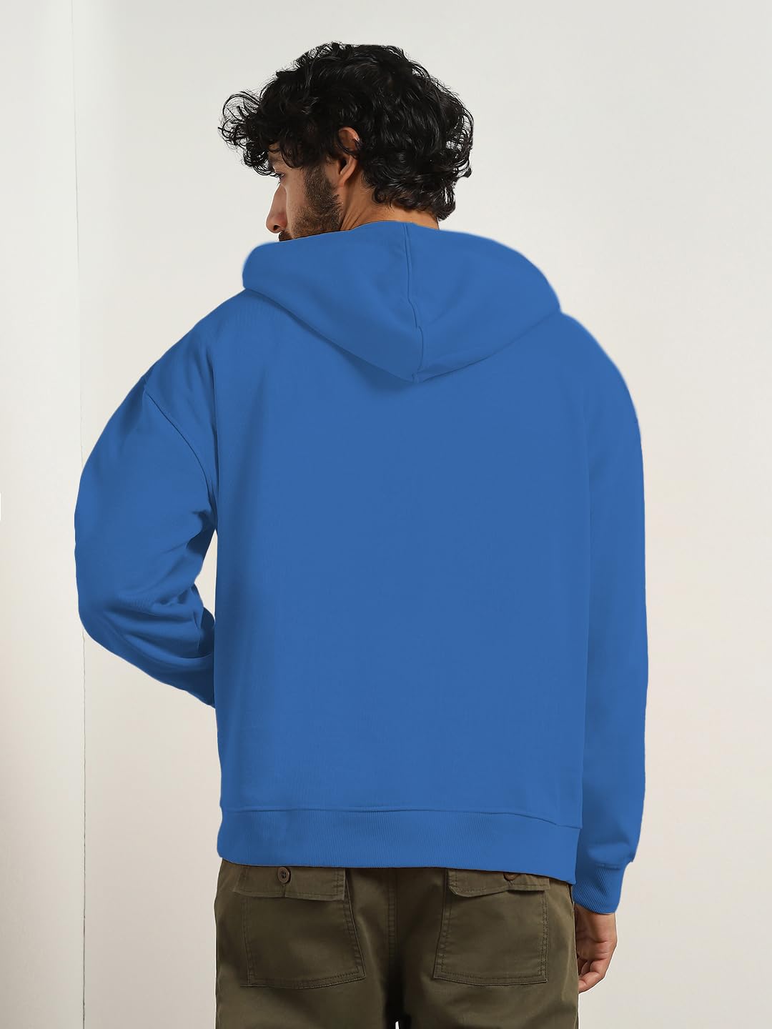 NOBERO Sudaderas de gran tamaño con capucha de forro polar de algodón de manga larga para hombre