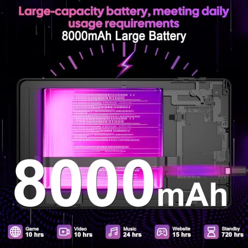 Image of Android Tablet 10 inch, 2026 Android 16 Tablet with Keyboard, 26GB+256GB (2TB Expand), Gemini AI Tablet with 8-Core, 8000mAh, 5G WiFi, Widevine L1, 2 in 1 Tablets PC with Case /Mouse /Stylus-Black Case