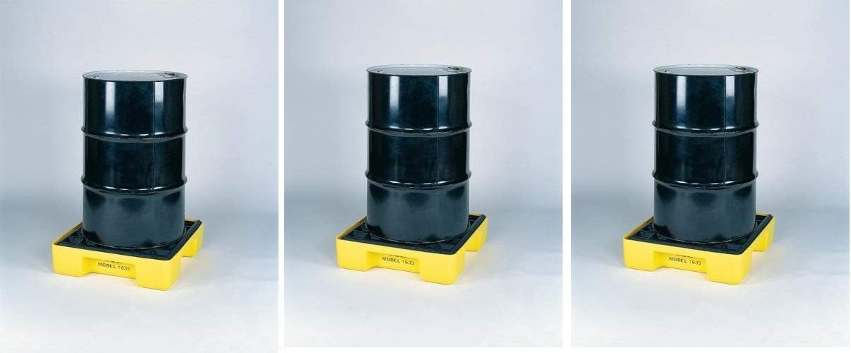 Eagle 1633 Yellow and Black Polyethylene Single Drum Modular Spill Platform with