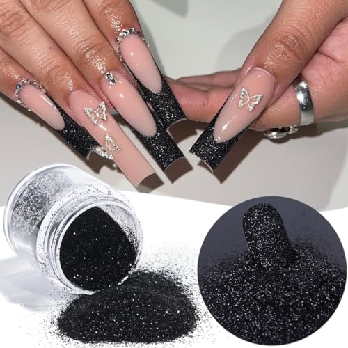 Fcozpjk MN01-08 Black White Nail Glitter Powder thumb #3