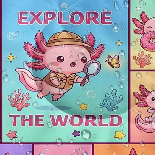 Image of QOOMO Axolotl Cute Camping Sleeping Bags,3 Season Warm & Cool Weather,Lightweight,Waterproof Sleeping Bags for Adults & Kids,Traveling,and Outdoors