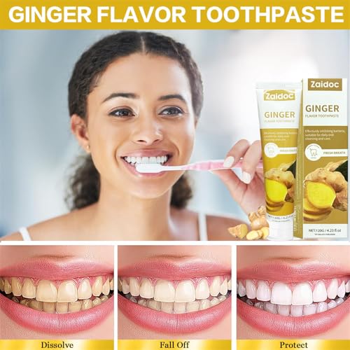 Image of 2-Pack Ginger Flavor Toothpaste, Natural Surface Stain Care, Stains & Refreshes Breath, Enamel Formula with Fluoride-Free Cleansing, 4.23 oz*2