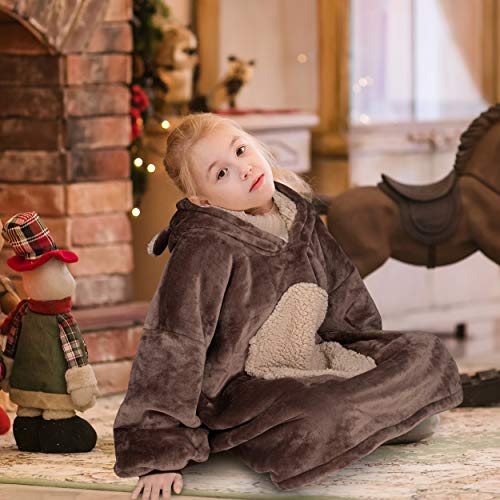 Image of Catalonia Oversized Hoodie Blanket Sweatshirt, Comfortable Sherpa Giant Pullover with Large Front Pocket for Adults Men Women Teenagers Wife Girlfriend