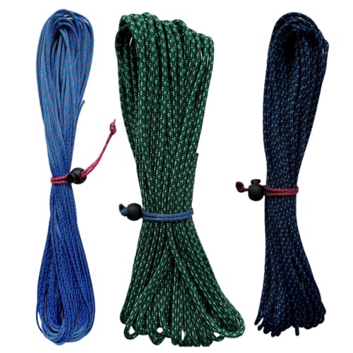 Knotty – Seilset mit 3 x 12 m in 2,3 und 4 mm. Robustes Paracord, Multifunktions-Seilschnur für Heimwerker, Gartenarbeit und Bootsfall – Kordel für DIY-Projekte, Biwak, Bushcraft