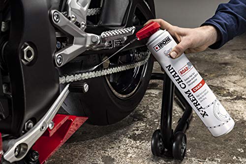 Ipone Huile Liquide Filtres Mousse Moto Air Filter Oil Liquid-500 ML, Bleu & Graisse de Chaîne pour Moto Route X-trem Chain Road – Flacon Aérosol à Diffuseur Multi-positions 250 ml - Image 8