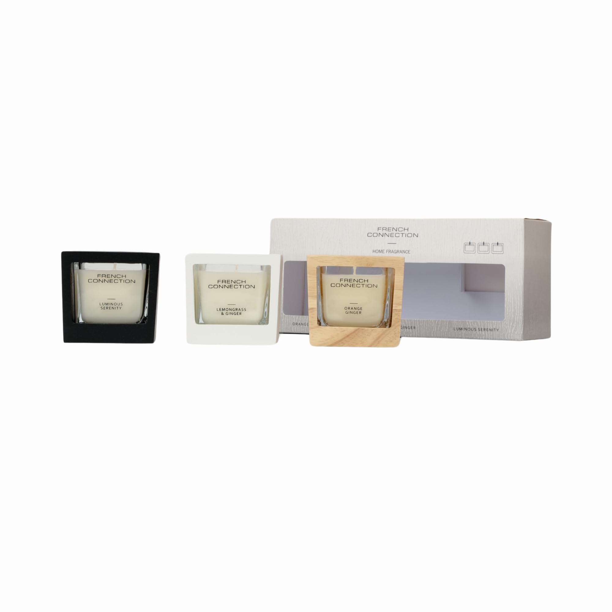French Connection Scented Candle 3 Piece Gift Set - Wood