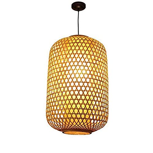 Plafonnier bambou E27 lustre suspension rotin luminaire suspendu pour cuisine et café