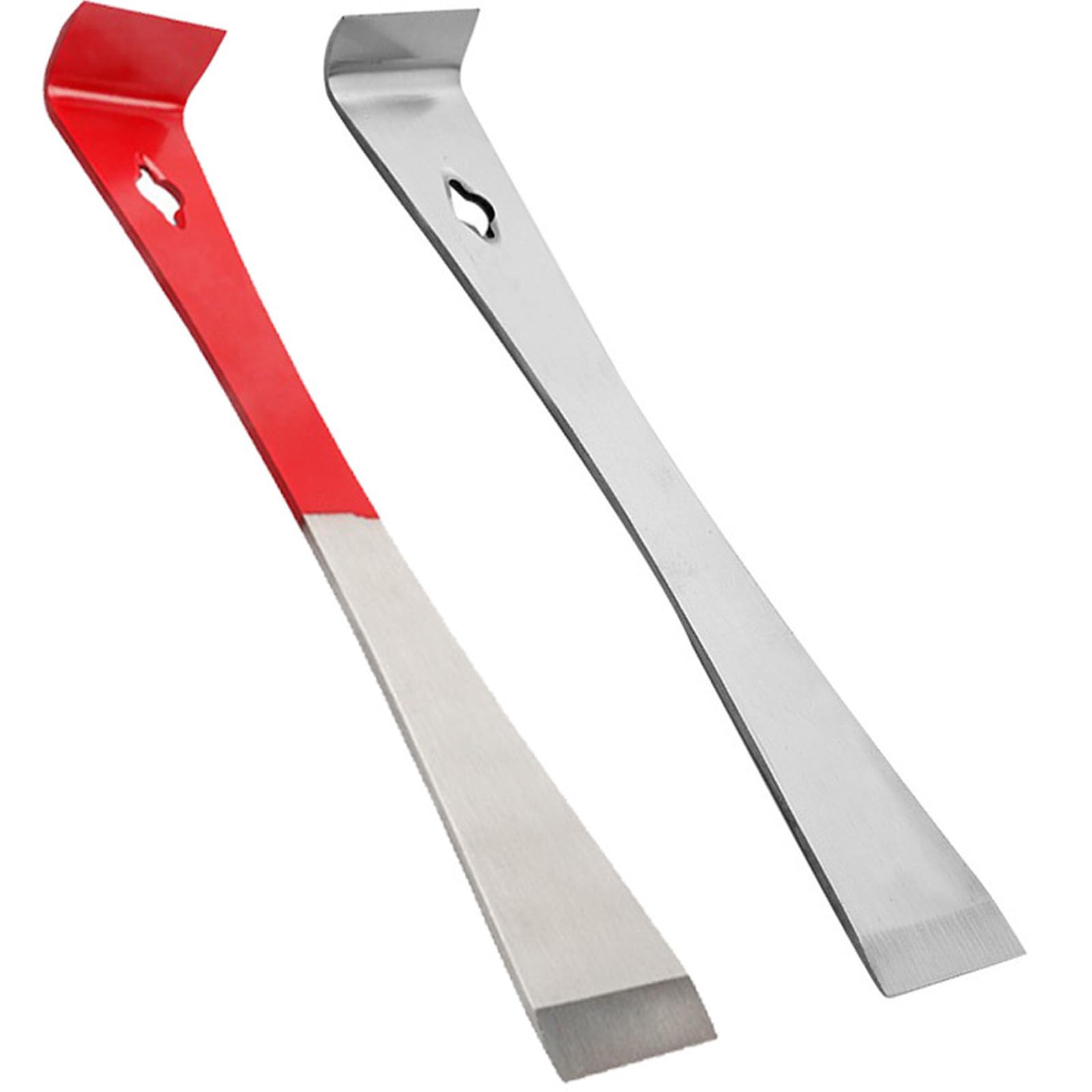 2 Pcs Pry Bar, 10.23 in and 9.25in Crowbar Set, Steel Crow Bar, Comes with Nail Puller