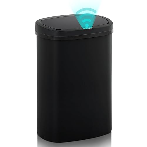 Basurero de cocina con sensor de movimiento de 13 galones, cubo de basura con sensor automático de 50 L, cubo de basura inteligente con tapa para