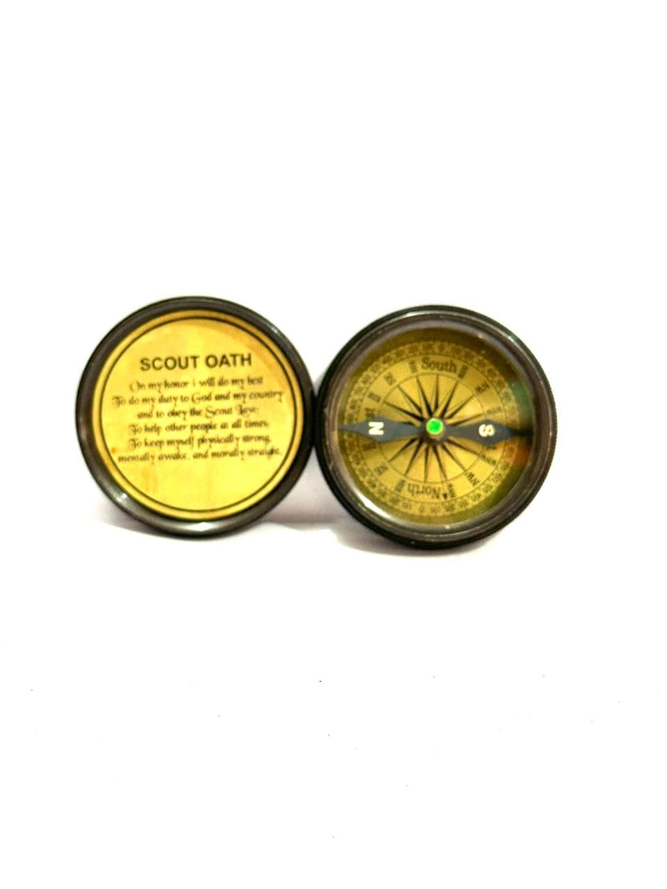Handmade Antique Compass, Pocket Compass Engraved Poem Vintage Compass for Outdoor Hiking, Camping Travelling with Free Wooden Box-picture-16