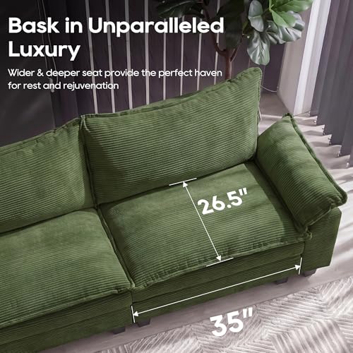 Image of URRED Oversized Modular Sectional Sofa,Solid Green:157 inch U Shaped
