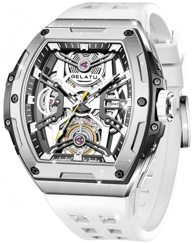 Image of OLEVS Men Automatic Watch Diamond Skeleton Mechanical Original Luxury Self Winding Wrist Watch for Men