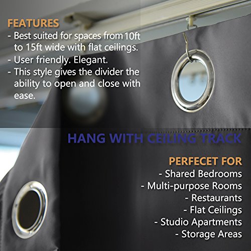 Nicetown Closet Door Curtain, Noise Blocking Room Divider Curtain Screen Partitions, Premium Heavyweight Blackout Curtain Panel With Grommet Top For Shelves (One Panel, 10Ft Wide X 8Ft Long, Grey) #TOP3